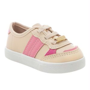 Tênis Molekinha Creme e Rosa em Sintético