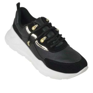 Tênis Vizzano Preto com Detalhes em Dourado