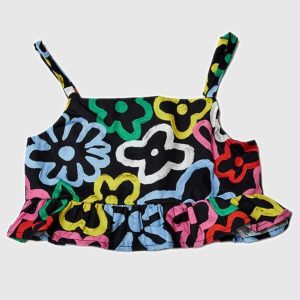 Top Cropped Menina Blu Preto