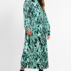 Vestido Alongado Abstrato Verde