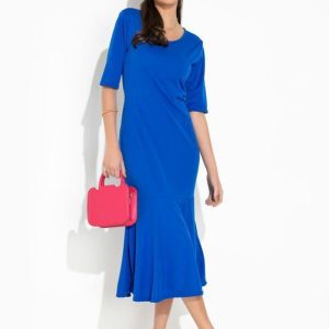 Vestido Azul Royal com Babado