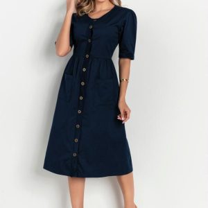 Vestido Azul com Bolsos