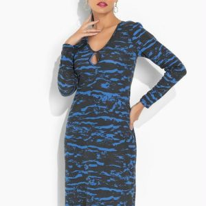Vestido Camuflada com Mangas Longas