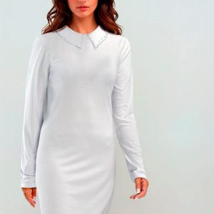 Vestido Canelado Branco