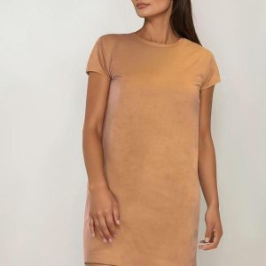 Vestido Caramelo em Malha Suede