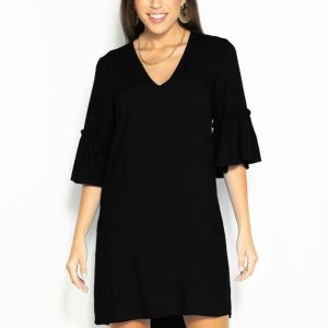 Vestido Curto de Viscose Preto