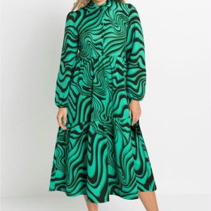 Vestido Estampa Líquida em Malha Crepe