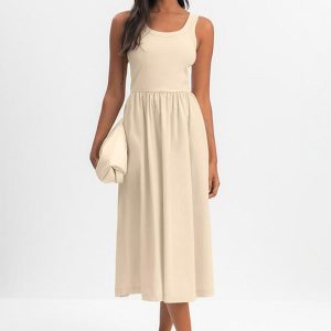 Vestido Feminino Midi em Ribana Natural