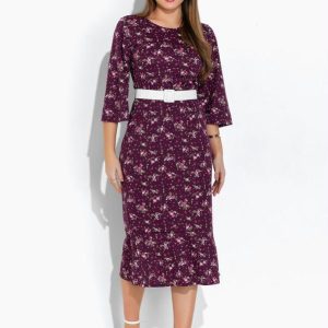 Vestido Floral Roxo Babado