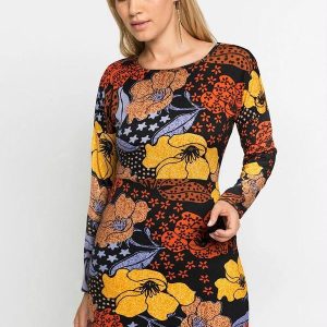 Vestido Floral com Folhagens