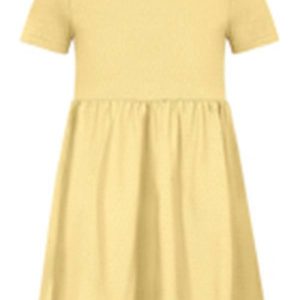 Vestido Infantil Básico de Mangas Curtas Amarelo