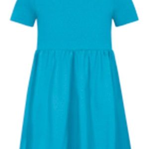 Vestido Infantil Básico de Mangas Curtas Azul