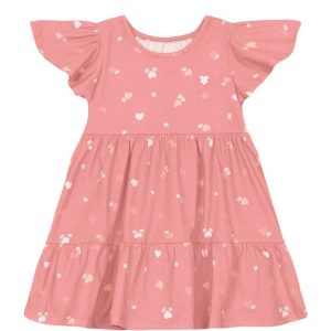 Vestido Infantil Menina Coração Rosa