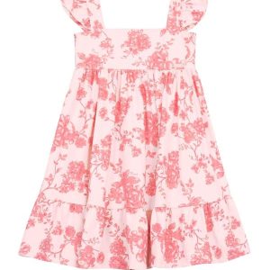Vestido Infantil Menina Floral Rosa