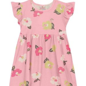 Vestido Infantil Menina Florido Rosa