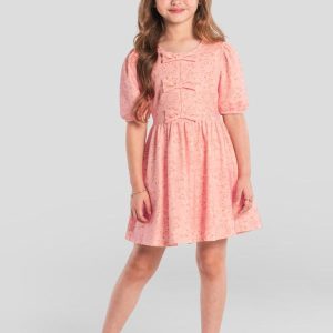 Vestido Infantil Menina Mini Florzinhas Rosa