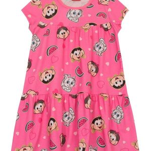 Vestido Infantil Menina da Turma da Mônica Rosa
