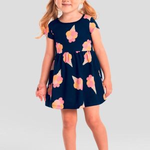 Vestido Infantil Menina de Florzinha Azul