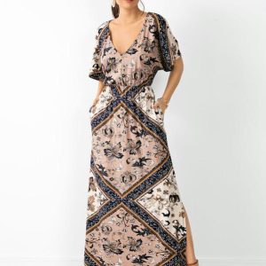 Vestido Lenço Marinho em Viscose com Elastano