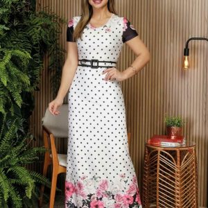 Vestido Longo Barrado