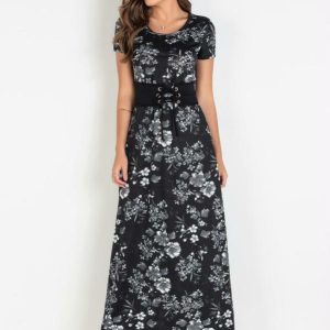 Vestido Longo Floral Dark