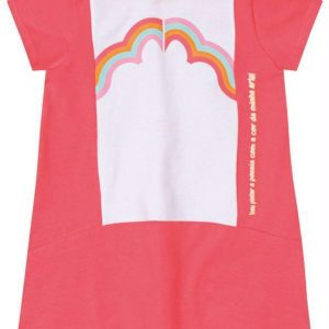 Vestido Manga Curta Malha Infantil Rosa