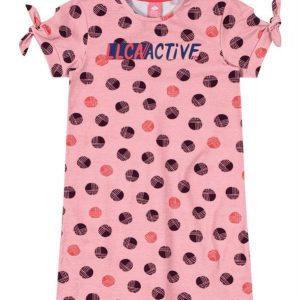 Vestido Manga Curta Malha Infantil Rosa