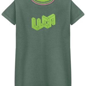 Vestido Manga Curta Menina Infantil Verde