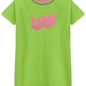 Vestido Manga Curta Menina Infantil Verde