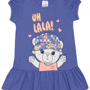 Vestido Meia Malha Menina Roxo