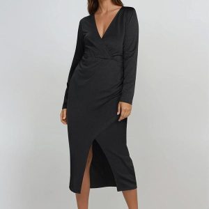 Vestido Preto em Malha Crepe