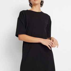 Vestido Preto em Malha de Viscose