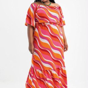 Vestido Psicodélico Rosa em Poliflex