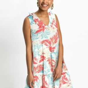 Vestido Regata com Gola Folhagem Branco