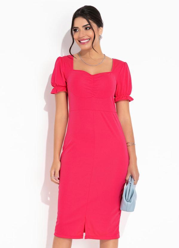 Vestido Rosa Decote Princesa