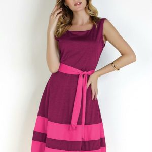 Vestido Rosa com Faixa