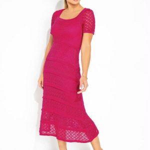 Vestido Rosa em Tricô