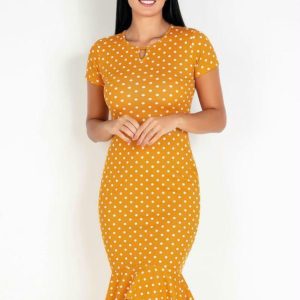 Vestido Sereia Poá Mullet