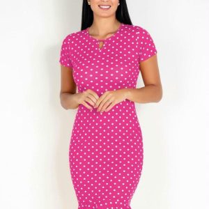 Vestido Sereia Poá Pink Mullet