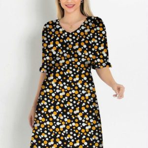 Vestido Soltinho Poá Preta