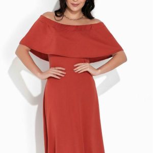 Vestido Terracota Ombro a Ombro