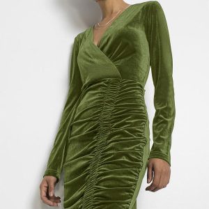 Vestido Verde Escuro em Malha Plush