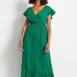 Vestido Verde em Viscose Plana