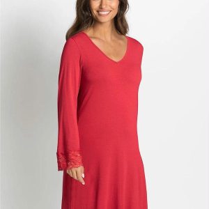 Vestido Vermelho em Viscose com Elastano