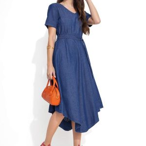 Vestido com Cinto Jeans