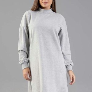 Vestido de Manga Longa Adulto Cinza