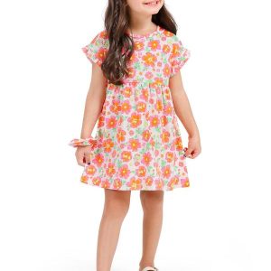 Vestido em Mm com Amarrador CabeloFloral