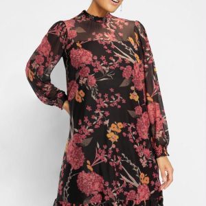 Vestido em Tule Floral Dark