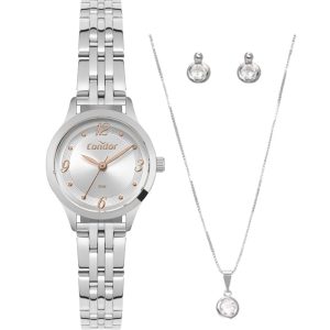kit Relógio Condor Feminino com Colar e Brincos CO2035NJK/K4K