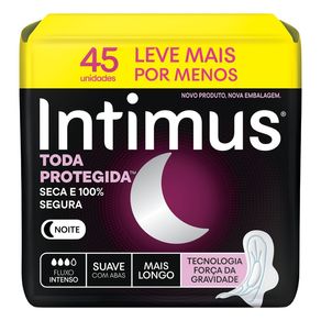 Absorvente Intimus Toda Protegida Noturno Suave Com Abas 45 Unidades